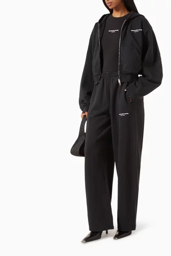 Logo Print Zip-up Hoodie in Cotton