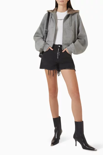 Faux-fur Hood Zip-up Hoodie