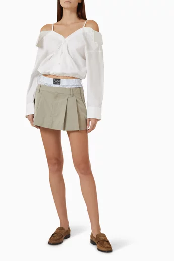 Boxer-waistband Pleated Mini Skort