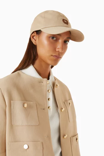Logo Cap in Linen Blend