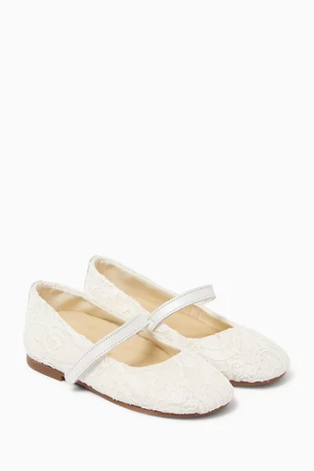 Single Strap Ballerinas in Lace