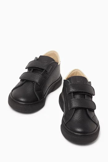 Double Velcro Strap Sneakers in Leather