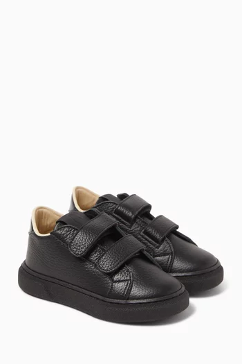 Double Velcro Strap Sneakers in Leather