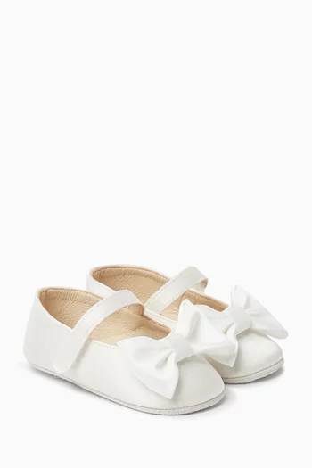 Bow Ballerina Flats in Satin