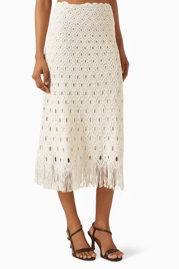 Jovale Crochet Skirt in Viscose Blend