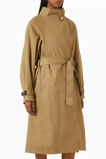 Belted Trench Coat in Organic-cotton