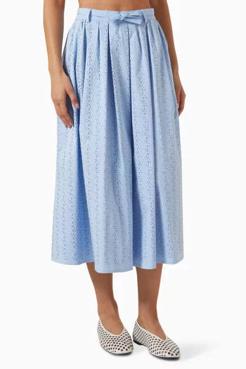 Rhinestone-embellished Skirt in Cotton Blend