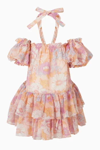 June Ruffle Dress in Chiffon