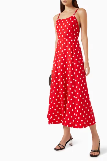 Polka Dot-print Midi Dress