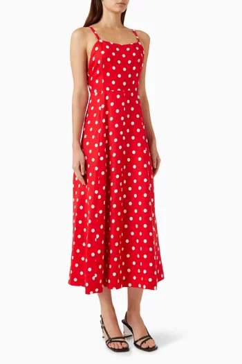 Polka Dot-print Midi Dress
