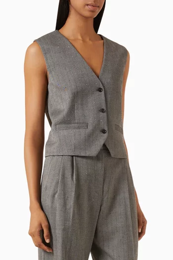 Rhinestone-embellished Vest