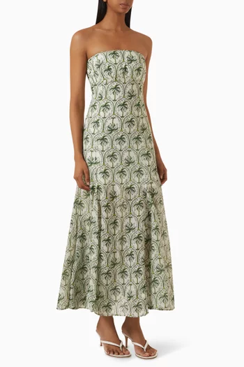 Printed Midi Dress in Cotton