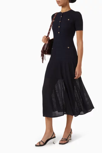 Pointelle-knit Dress in Viscose Blend