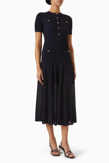 Pointelle-knit Dress in Viscose Blend