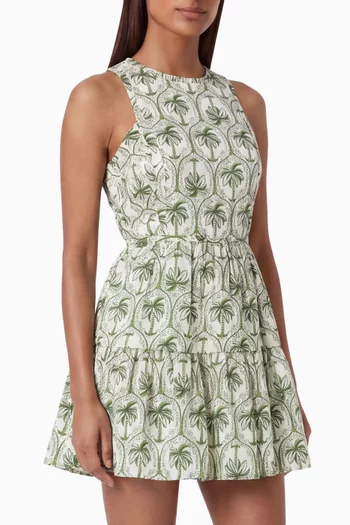 Ruffled Mini Dress in Ramie