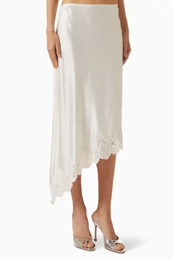 Plume Lace-trim Skirt