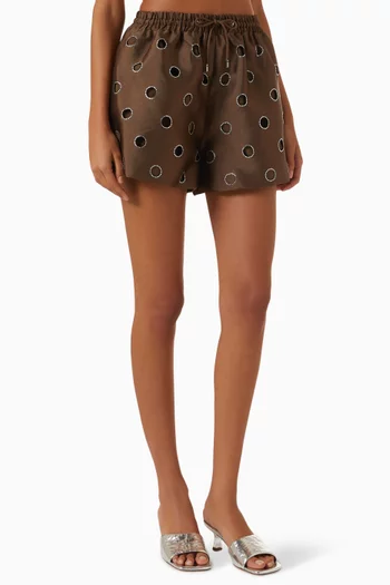 Distressed Rhinestone Shorts