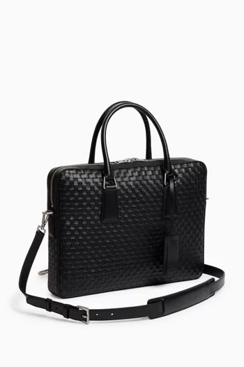 Downtown Briefcase in Woven Leather