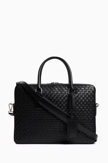 Downtown Briefcase in Woven Leather