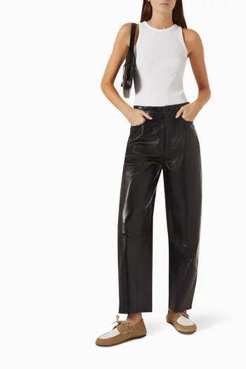 Neo Barrel-leg Pants in Leather