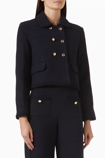 Viponette Double-breasted Jacket in Tweed