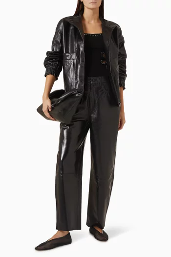 Kim Oversized Jacket in Leather