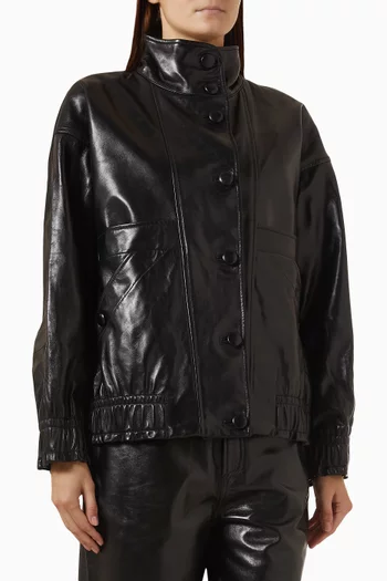 Kim Oversized Jacket in Leather
