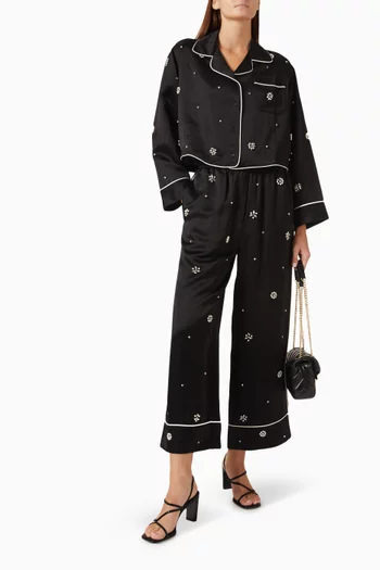Rissea Embellished Wide-leg Pants