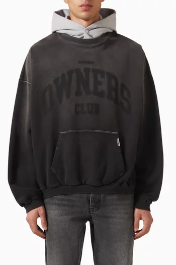 Owners Contrast Hoodie in Cotton-fleece