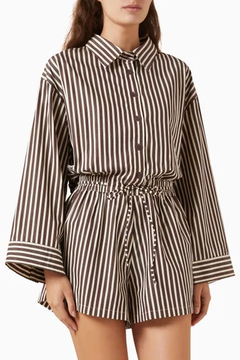 Belas Rita Stripe Playsuit in Cotton