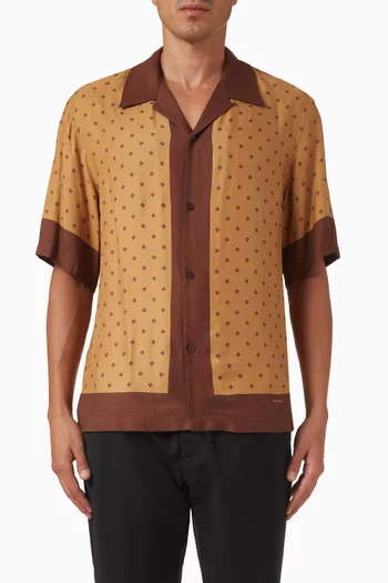 Micro Cross Motif Shirt in Viscose
