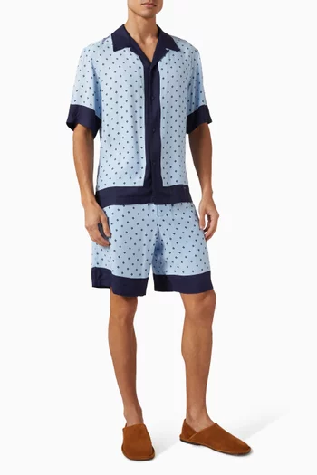Micro Cross Motif Shirt in Viscose