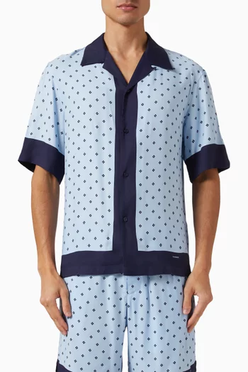Micro Cross Motif Shirt in Viscose