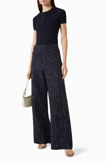 Carlisle Straight-leg Pants in Tweed