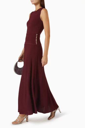 Samantha Pointelle Knit Maxi Dress
