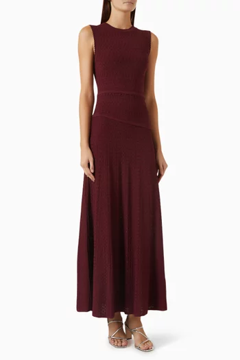 Samantha Pointelle Knit Maxi Dress