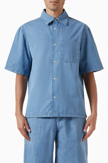 Oversized Bleached Shirt in Cotton