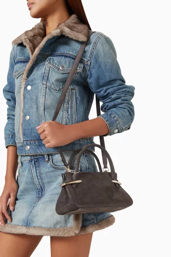 Mini Pinch Shoulder Bag in Suede