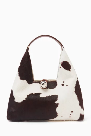 Mini Trapeze Top Handle Bag in Pony-hair Leather
