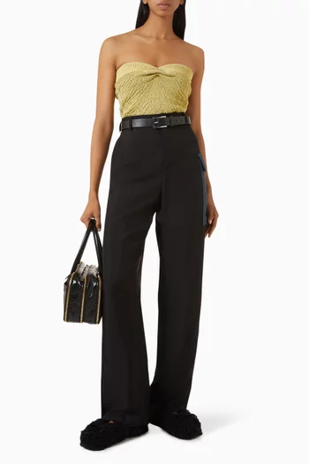 Ribbed Trim Top in Wool