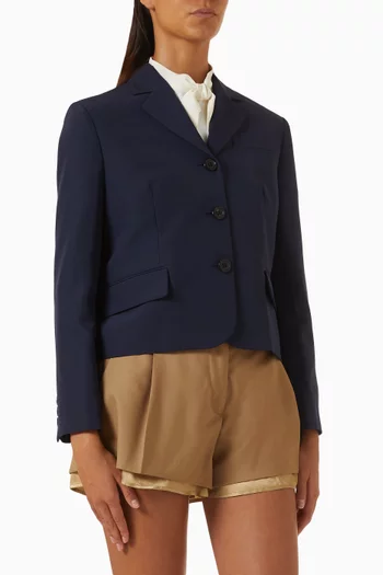 Tailored Crop Jacket in Wool-blend