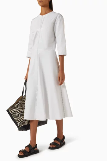 Structured Midi Dress in Cotton