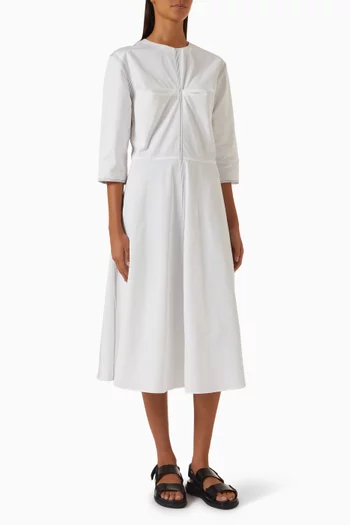 Structured Midi Dress in Cotton