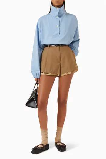 Layered Shorts in Wool
