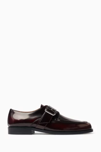 Buckle Moccasin Shoes in Leather
