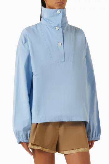 High-neckline Jacket in Cotton