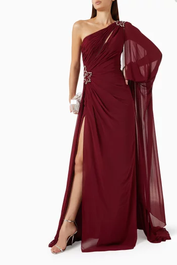 Pears One-shoulder Gown in Chiffon