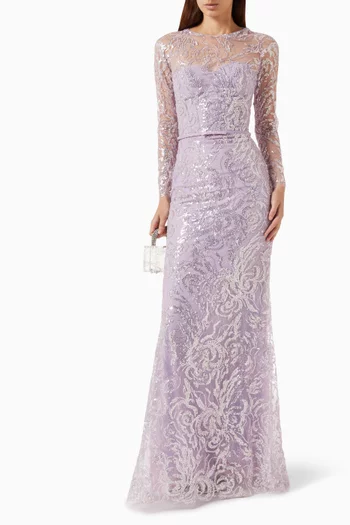 Mirea Sequin-embellished Gown