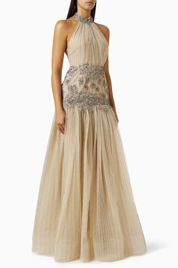 Garden Embellished Gown in Tulle