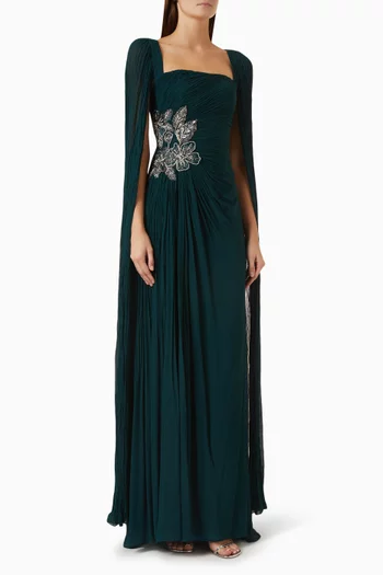 Diamore Cape Gown in Chiffon
